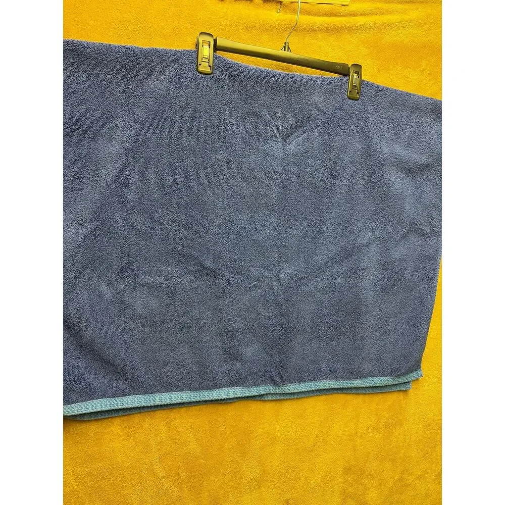 Lacoste Bath Towel Blue Striped Cotton Embriodered Crocodile Logo Towels